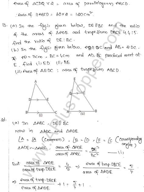 Similarity Class Icse Ml Aggarwal A Plus Topper