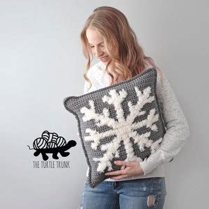 Snuggly Snowflake Pillow Crochet Pattern Snowflake Crochet Pillow ...