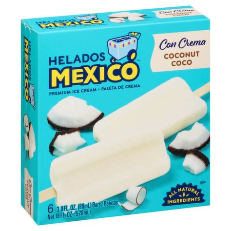 Helados Mexico Ice Cream Bars Premium Coconut