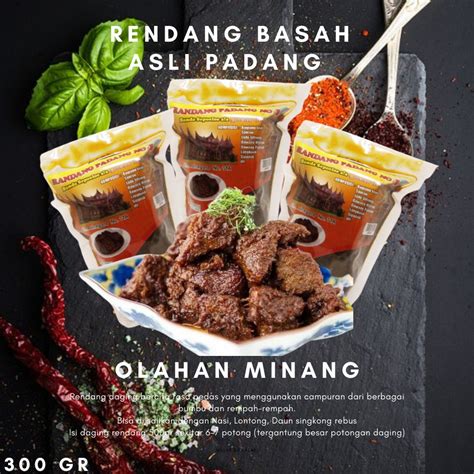 Jual Rendang Daging Sapi Rendang Asli Padang Rendang Basah Gr