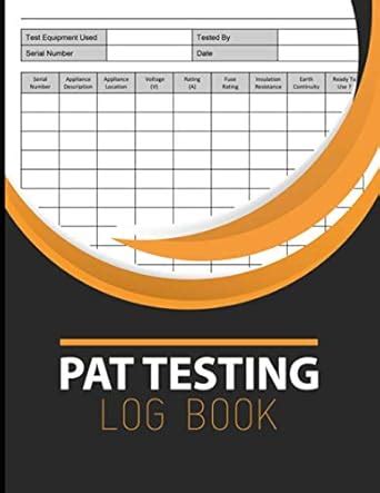 Pat Testing Log Book Portable Appliance Testing Certificate Pat Test