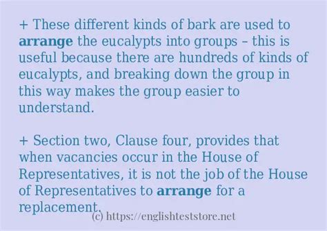 Arrange Example In Sentences Englishteststore Blog