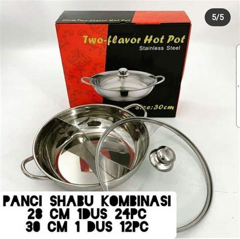 Panci Shabu 28 Cm Tutup Kaca Panci Hotpot Steamboat Sabu 2 Sekat