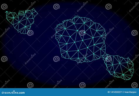 Polygonal D Mesh Vector Abstract Map Of Tahiti And Moorea Islands