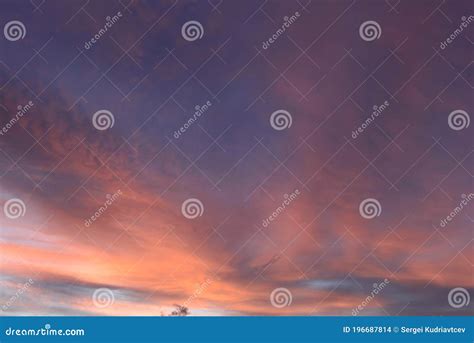 Sky Colors Orange Twilight On The Blue Background Stock Photo Image