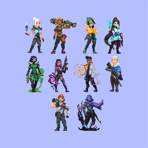 Valorant Pixel Agents Waterproof Stickers, Pixel Art, Waterproof ...