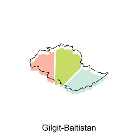 Map of Gilgit Baltistan modern with outline style vector design, World ...