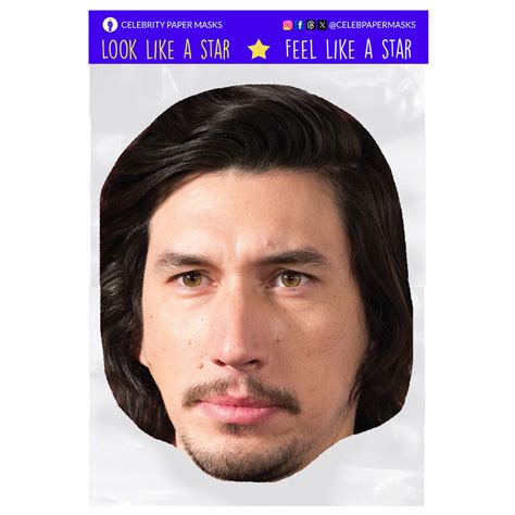 Adam Driver Mask Actor Celebrity Masks Celebrity Paper Masks