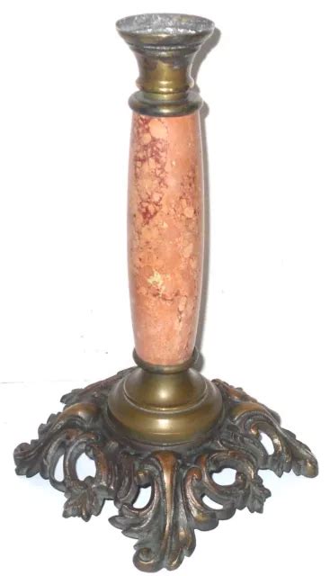 Ancien Pied De Lampe Petrole Bronze Marbre Xix Napoleon Oil Lamp