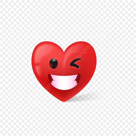 Heart Emoji 3d Vector, 3d Cool Emoji Heart Emoticon Design, Heart Icons ...