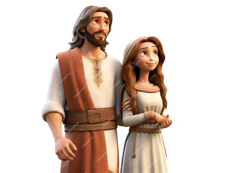 Premium Ai Image A Cartoon Character Jesus And Mary Magdalene