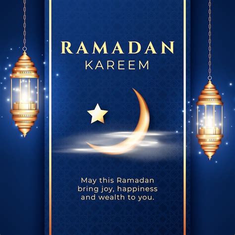 Free Vector Realistic Ramadan Greeting Card Template