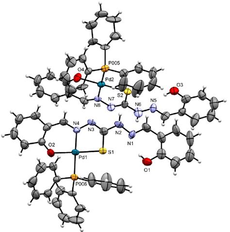 The Molecular Structure Of Pd PPh3 L With The Atom Numbering Scheme