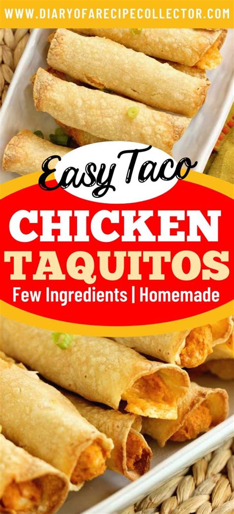 Easy Homemade Chicken Taco Taquitos Diary Of A Recipe Collector