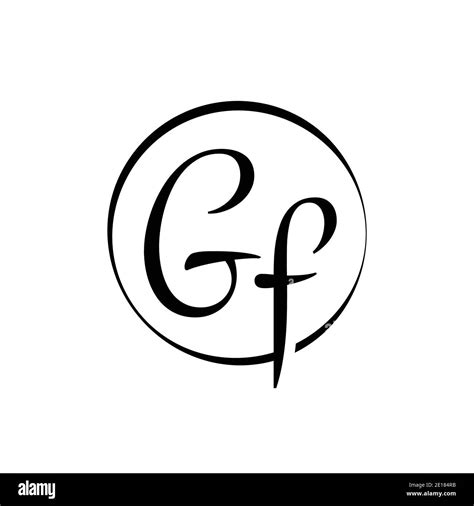 Initial Gf Script Letter Logo Creative Typography Vector Template