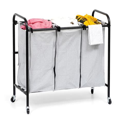 Buy Livzing Laundry Sorter 3 Section Cart With Rotating Wheels Laundry