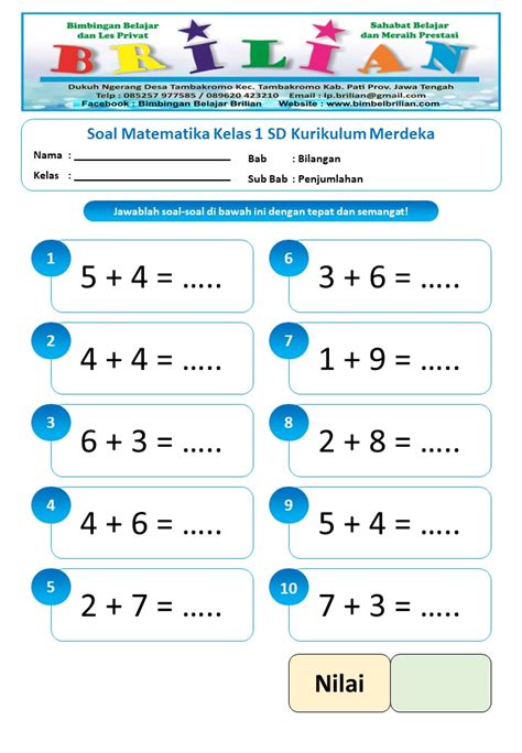 Lkpd Matematika Kelas 1 Kurikulum Merdeka - IMAGESEE