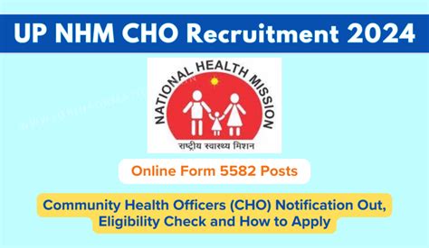 Up Nhm Cho Recruitment Online Form For Post Notification Out