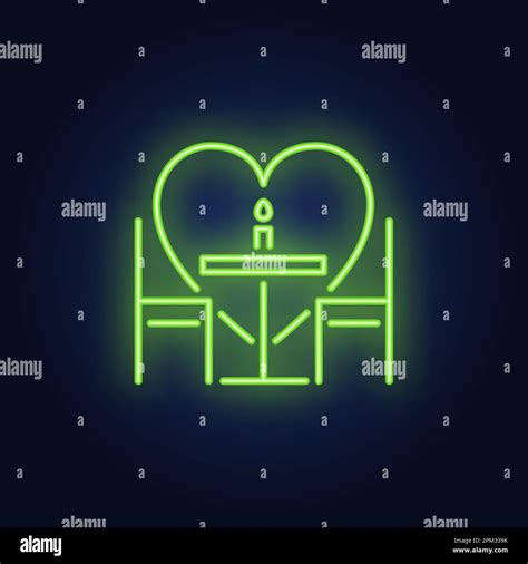 Romantic Dinner Neon Sign Stock Vector Image And Art Alamy