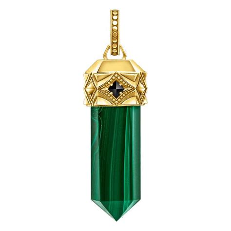 Pendentif Hexagone Plaqué Or Jaune Malachite Thomas Sabo Ocarat