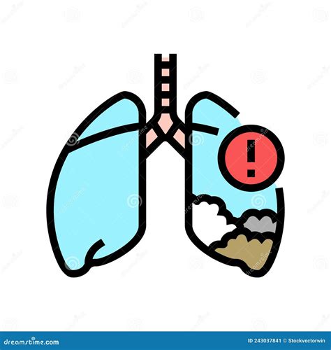 Mesothelioma Vector Illustration Labeled Lung Cancer Educational