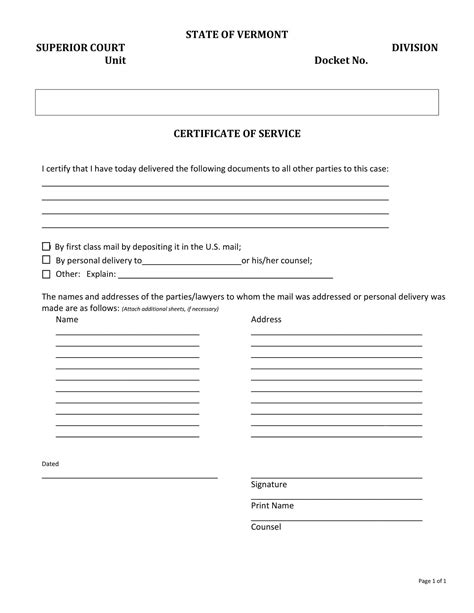 Free Printable Proof Of Service Form Templates Pdf And Word