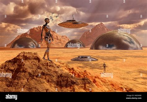 Robots Terraforming Mars Stock Photo Alamy