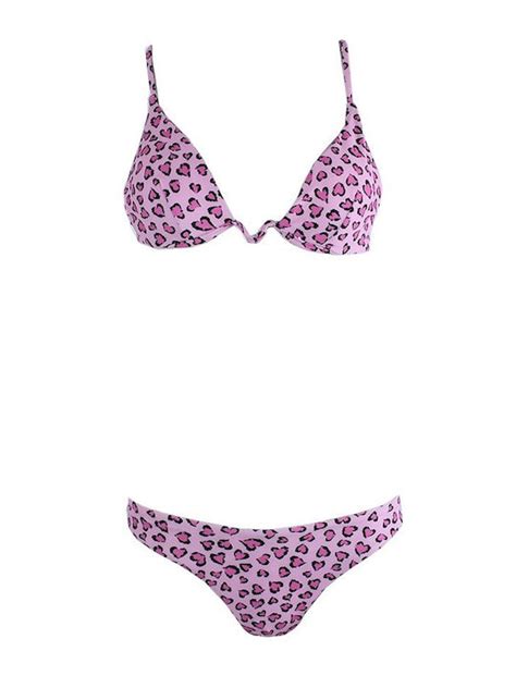 Famous Shoes Set Bikini Animal Print Τριγωνάκι Brazil Ροζ CP202117 PINK