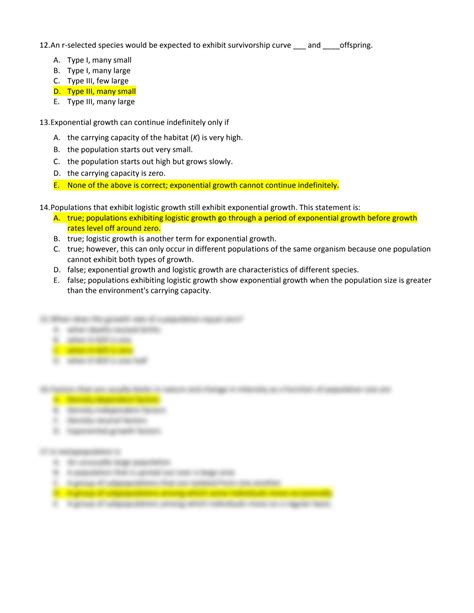 SOLUTION Practice Questions Ecology Key Studypool