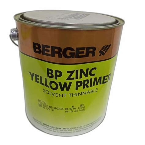 Berger Bp Zinc Yellow Primer Solvent Thinnable L At Rs Bucket In