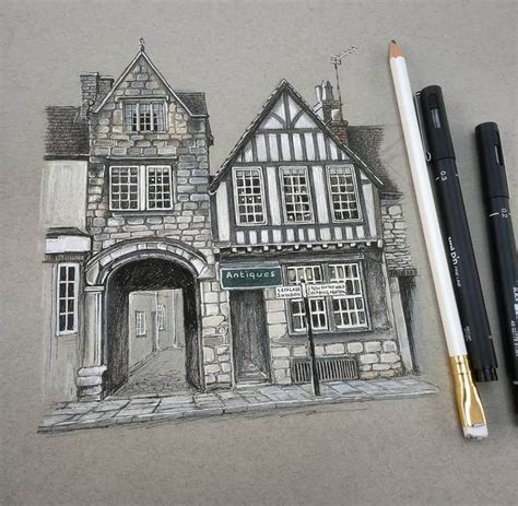 Old Buildings By Demi Lang Architectureinterior Architecture Drawing