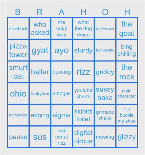 Brainrot Bingo Card