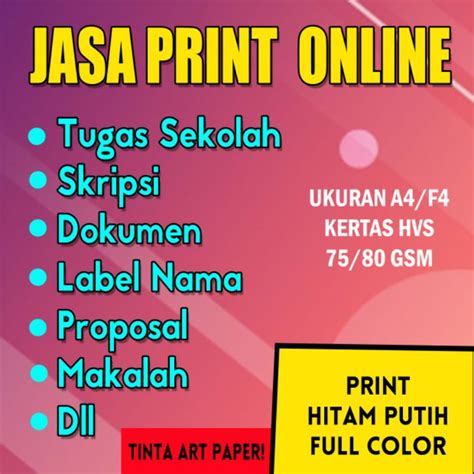 Jual Jasa Print Dokumen Makalah Hitam Putih Full Color Murah Meriah