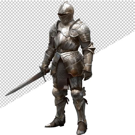 Premium PSD | A knight with a helmet and armor