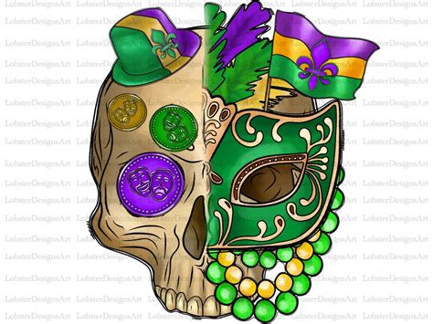 Mardi Gras Skull Png Sublimation Design Download Happy Mardi Gras Png