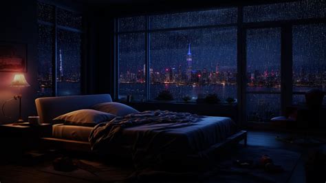 Rain Ambience On Window Cozy Bedroom Rain Thunder Rain Sounds For