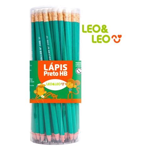 Lápis Leo Leo Grafite HB Verde Sextavado c Borracha CX c 72 Promoção