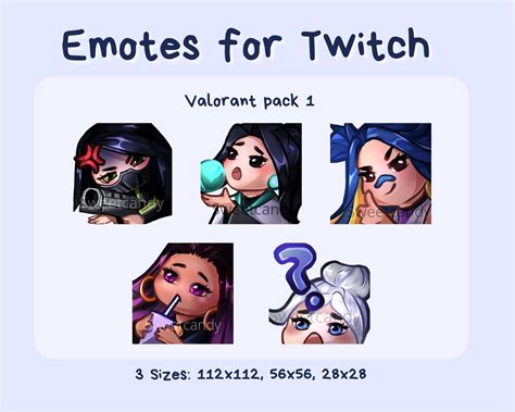 Valorant Emotes For Twitch Pack Reyna Neon Sage Jett And Viper