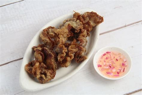 Chicharon Bulaklak Or Deep Fried Pork Ruffle Fat Stock Image Image Of