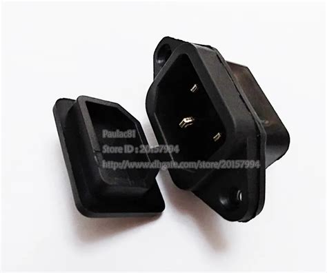 Waterproof 10a 250v 90 Degree Electrical Plug With Iec 320 C14 3pin Male Ac Socket And Rubber