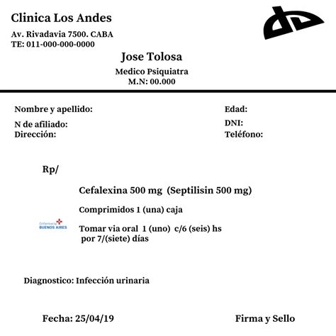 es Partes de una receta médica en Argentina Recetarios medicos