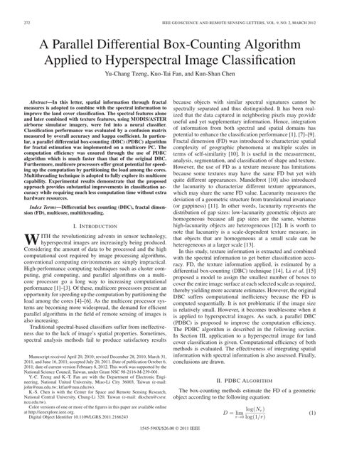 Pdf A Parallel Differential Box Counting Algorithm Applied To