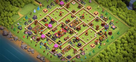 Melhor Layout De Defesa CV16 Link Anti Tudo COC Clash Of Clans