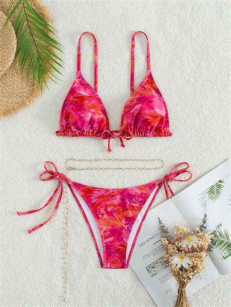 SHEIN Swim Vcay Conjunto de bikini con teñido anudado Sujetador