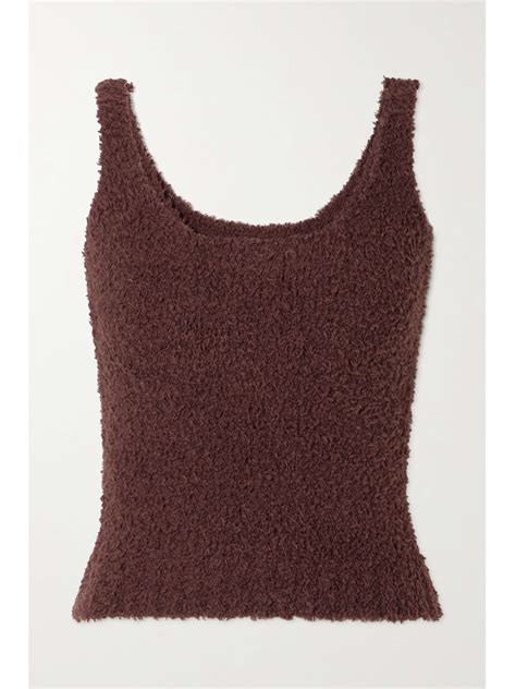 Skims Cozy Knit Bouclé Tank Garnet Net A Porter