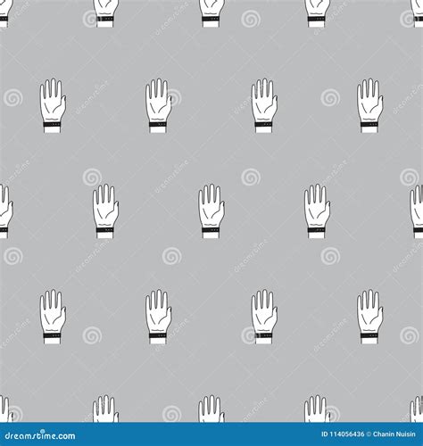 Hand Seamless Pattern Finger Vector Wallpaper Background Stock Vector