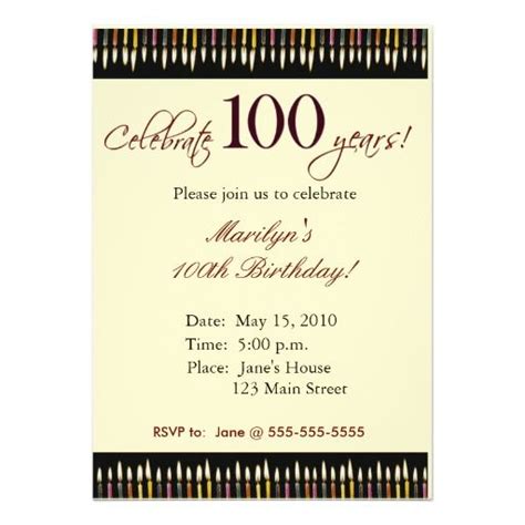 100 Year Old Birthday Party Invitation Zazzle