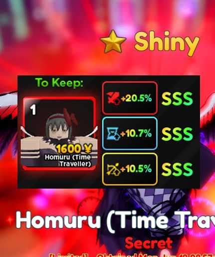 Shiny Homura Akemi Homuru Time Traveller EVO PERFECT STAT SSS SSS