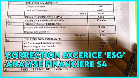 Module Analyse Financière s4 Correction Exercice ESG YouTube