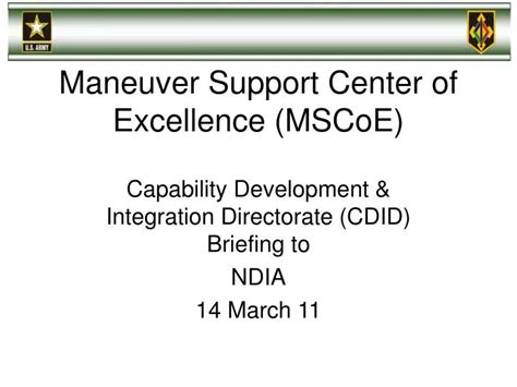 PPT Maneuver Support Center Of Excellence MSCoE PowerPoint